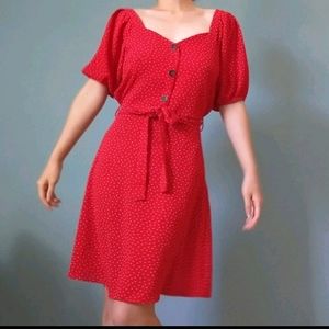 Monteau Red Polka Dot Dress